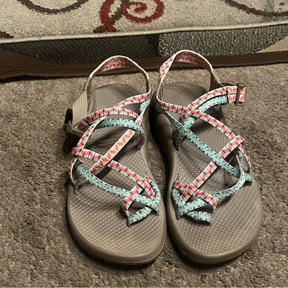 Chaco Women ZX2 Dolman Pine Classic Comfort Sandal blue & pink 10W - Picture 2 of 9